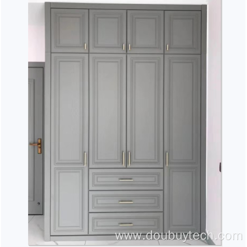 New Style Wood Home Furniture Grey Colour Wardrobe